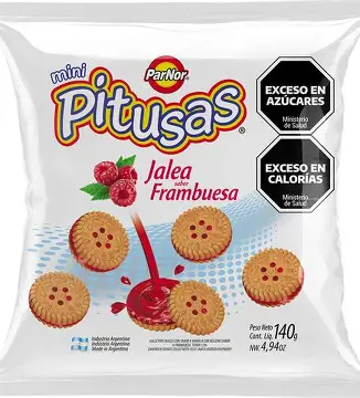 MINI PITUSAS FRAMBUESA 140 gr  (CAJA*30u)