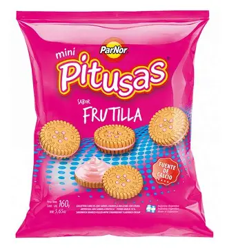 MINI PITUSAS FRUTILLA 300 gr  (CAJA*16u)