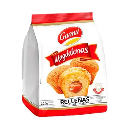 MAGDALENAS GAONA DULCE DE LECHE (CAJA*10u)