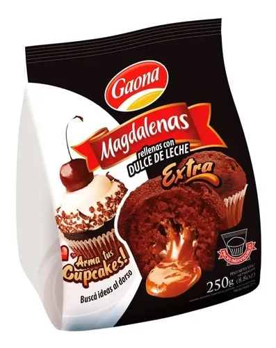MAGDALENAS GAONA CHOCOLATE CON DULCE DE LECHE (CAJA*10u)