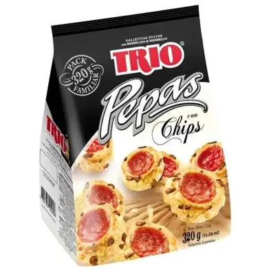 TRIO PEPAS CON CHIPS 300 gr (CAJA*12u)