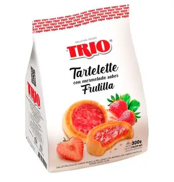 TRIO TARTELETAS FRUTILLA 300 gr (CAJA*10u)