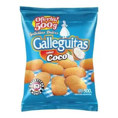 GALLEGUITAS DE COCO 500 gr KOKIS (CAJA*8u)
