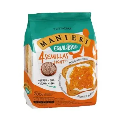 TOSTADAS MAINIERI 4 SEMILLAS (CAJA*12u)