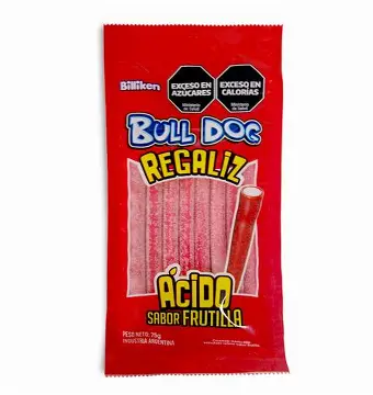 BULL DOG REGALIZ 75 gr FRUTILLA