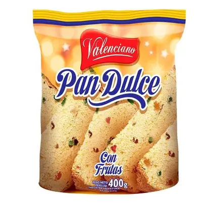 PAN DULCE VALENCIANO 400 gr CON FRUTA (LA CAJA X 12U)