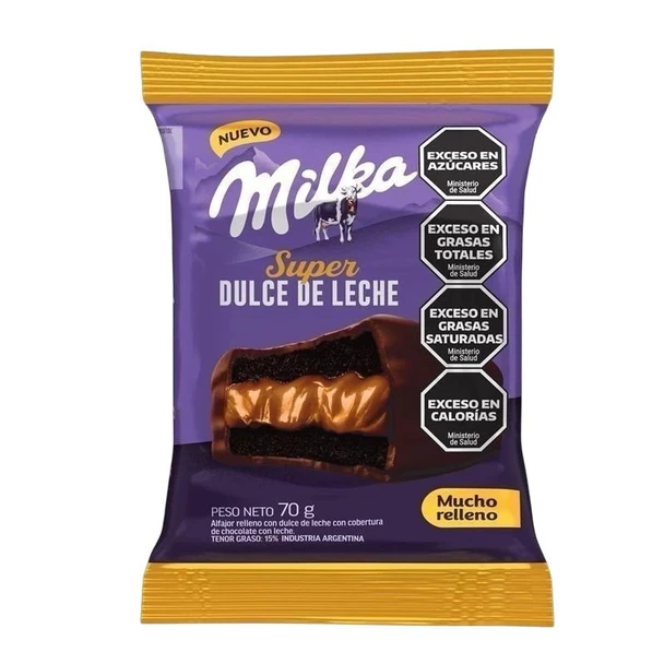 MILKA SUPER DULCE DE LECHE 70 g. NEGRO
