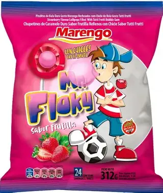 CHUP/CHICLE MARENGO frutilla relleno de tuti24 Und