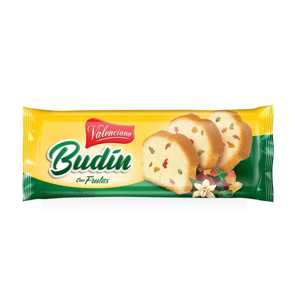 BUDIN VALENCIANO CON FRUTA (LA CAJA X 15U)