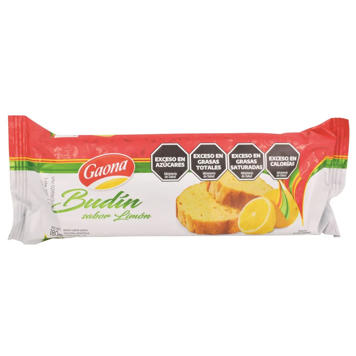 BUDIN GAONA 180G LIMON (LA CAJA X 15U)