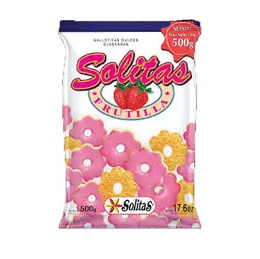 SOLITAS 500 gr ANILLITOS FRUTILLA